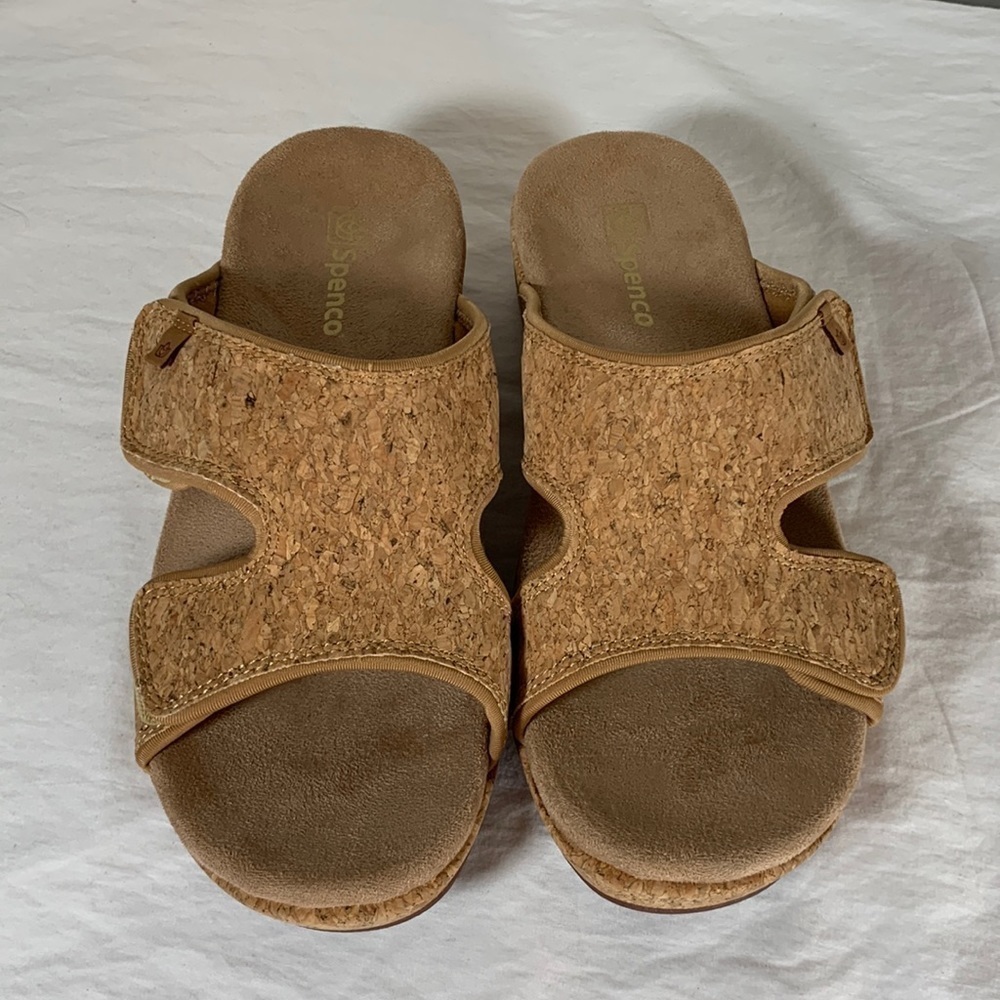Spenco Kholo Karla Cork Wedge Slide Sandals, 8B